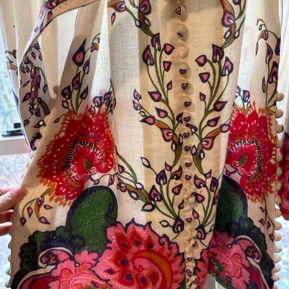 ๐ ZIMMERMAN LOVE STRUCK MINI LINEN DRESS ๐ - Picture 6 of 8